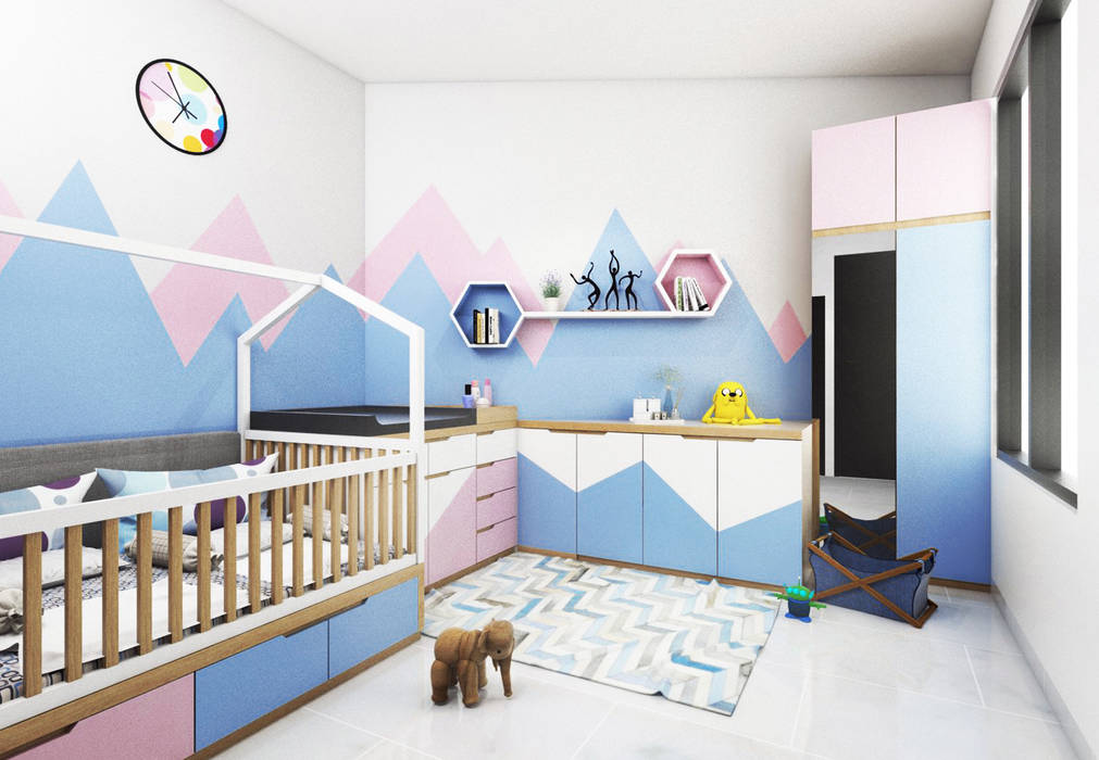 Bedroom Interior, viku viku Kamar Bayi/Anak Modern