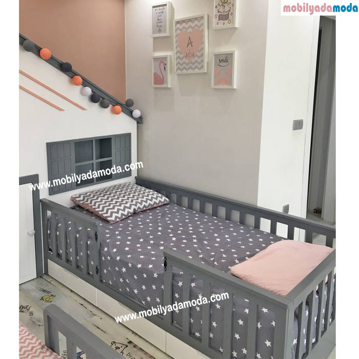 İkiz Bebek Montessori Odası , MOBİLYADA MODA MOBİLYADA MODA Kız çocuk yatak odası