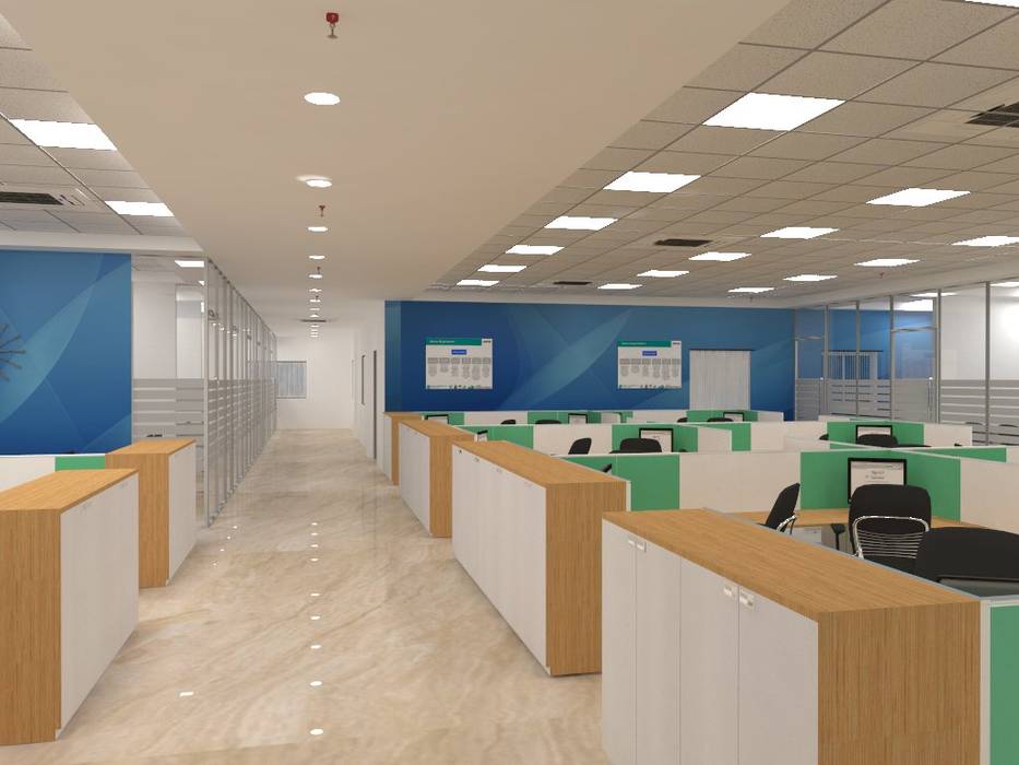 WorkStation Area Passage AD Square Projects India Pvt Ltd Commercial spaces Commercial Spaces