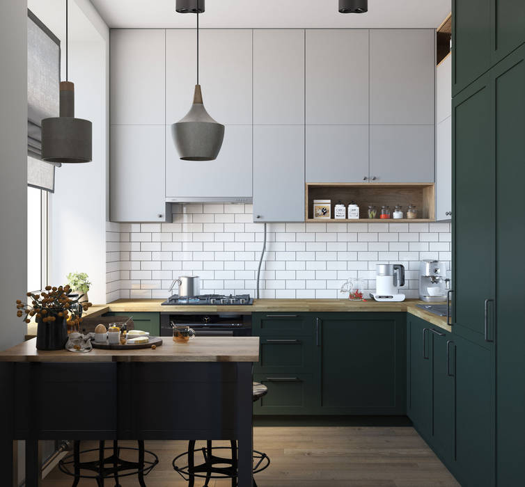 Интерьер в сталинском доме 1958г постройки, OM DESIGN OM DESIGN Small kitchens