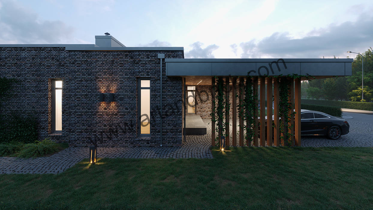 Проект дома в скандинавском стиле , Архитектурное бюро Art&Brick Архитектурное бюро Art&Brick 빌라 알루미늄 / 아연