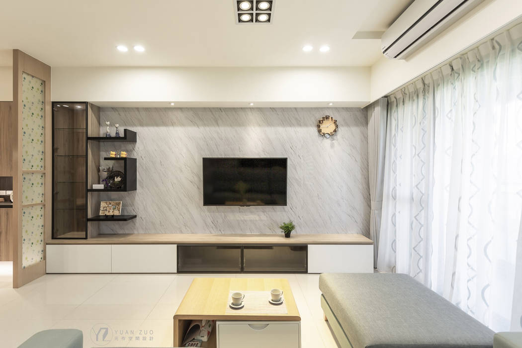 CAI House‧鳳凰時代, 元作空間設計 元作空間設計 Dinding & Lantai Modern