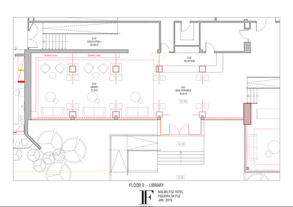 Projecto de Reabilitação de Hotel Figueira da Foz, Inêz Fino Interiors, LDA Inêz Fino Interiors, LDA 商业空间 飯店