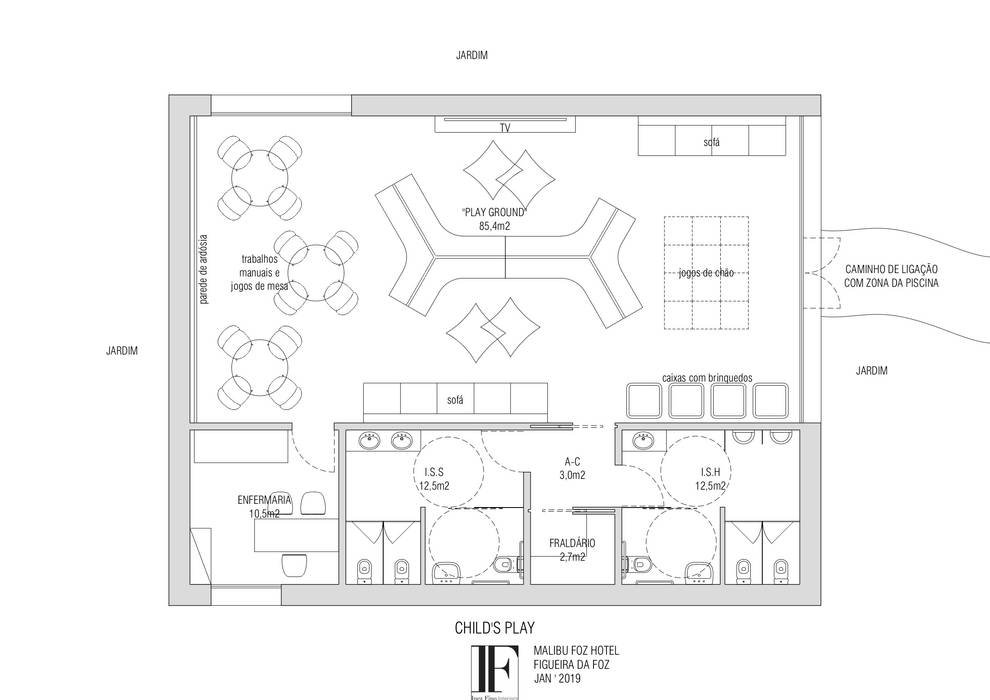 Projecto de Reabilitação de Hotel Figueira da Foz, Inêz Fino Interiors, LDA Inêz Fino Interiors, LDA 商业空间 飯店