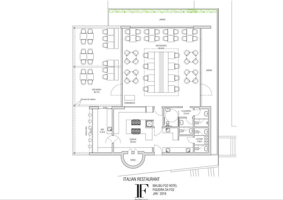 Projecto de Reabilitação de Hotel Figueira da Foz, Inêz Fino Interiors, LDA Inêz Fino Interiors, LDA 商业空间 飯店