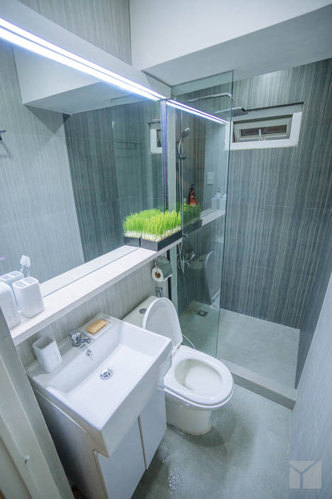39sqm Loft Unit: Victoria de Makati, Hayen Interiors Hayen Interiors Minimalistische Badezimmer Grau
