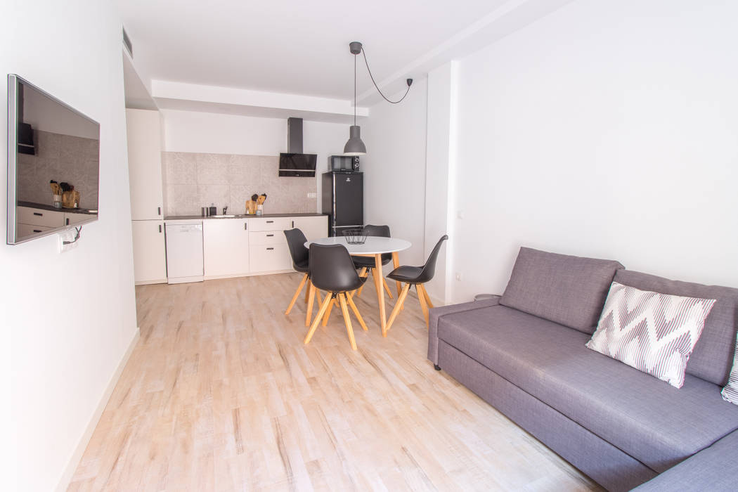 Edificio Plurifamiliar Cambrils, mesquearquitectura mesquearquitectura Living room لکڑی Wood effect