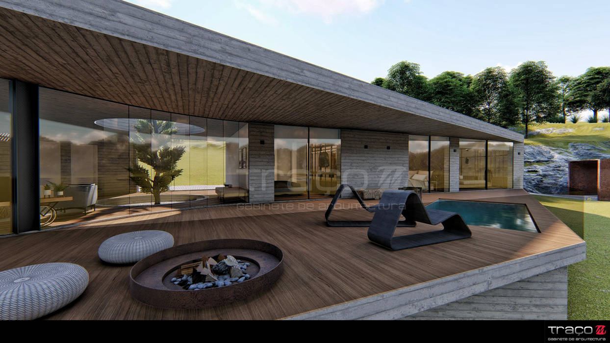 Casa "HCS", Traço M - Arquitectura Traço M - Arquitectura Villas کنکریٹ