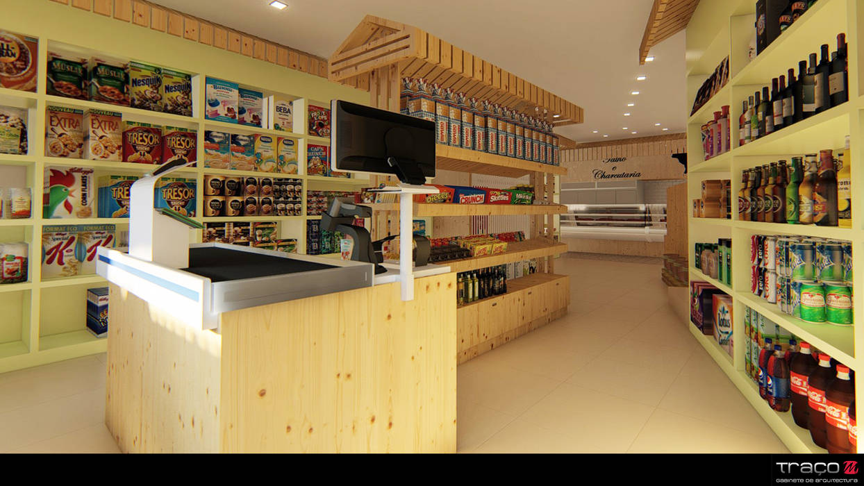 Talho - Mercearia "C&S", Traço M - Arquitectura Traço M - Arquitectura Commercial spaces Wood Wood effect Offices & stores