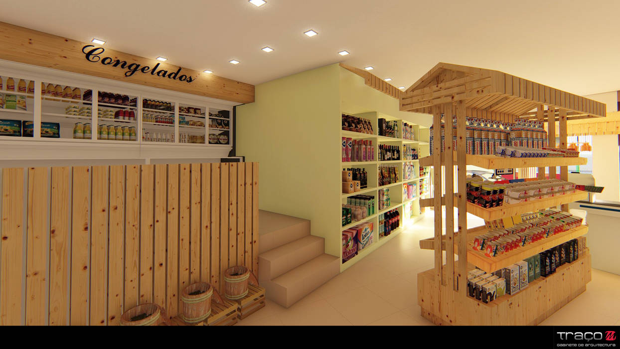 Talho - Mercearia "C&S", Traço M - Arquitectura Traço M - Arquitectura Commercial spaces لکڑی Wood effect Offices & stores