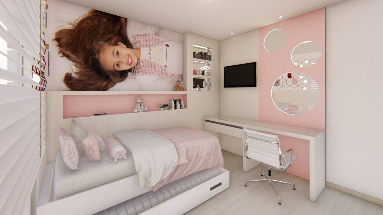 Apartamento Moderno, Fark Fark Girls Bedroom MDF