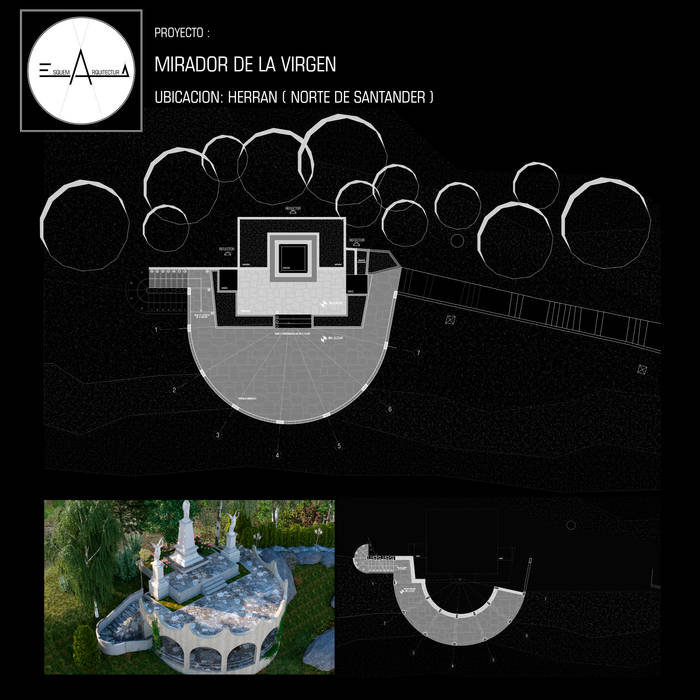 MIRADOR DE LA VIRGEN, ESQUEMA ARQUITECTURA ESQUEMA ARQUITECTURA ระเบียง หิน