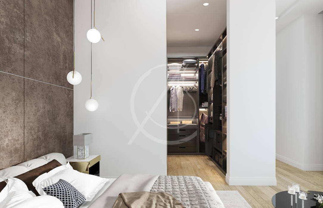 homify Modern dressing room modern house,modern interior,modern bedroom,master bedroom,walkin closet,wardrobe