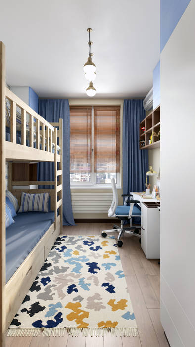 Интерьер квартиры 55,05 кв.м. "Пейзаж" в современном стиле, Zibellino.Design Zibellino.Design Boys Bedroom