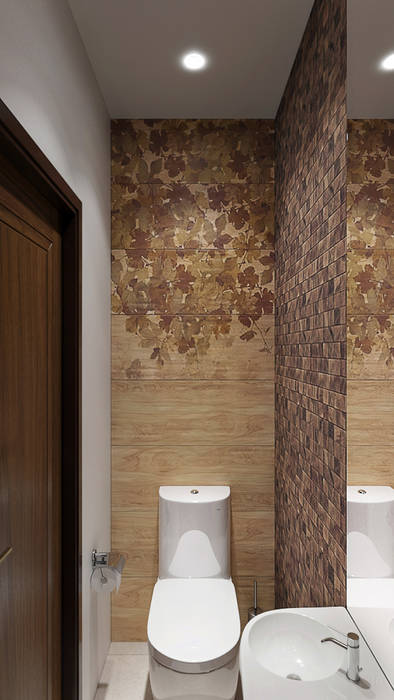 Интерьер квартиры 55,05 кв.м. "Пейзаж" в современном стиле, Zibellino.Design Zibellino.Design Minimalist style bathroom
