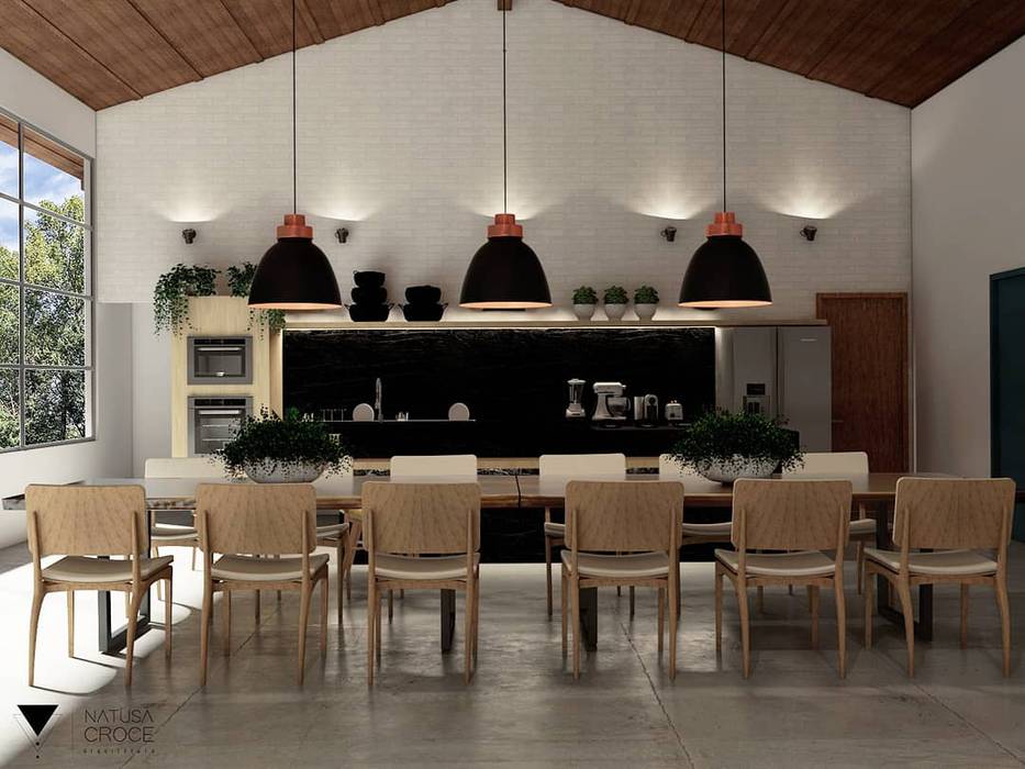 Arquitetura e Design de Interiores | Sítio em Santa Teresa, Natusa Croce Arquitetura Natusa Croce Arquitetura Kitchen units Marble