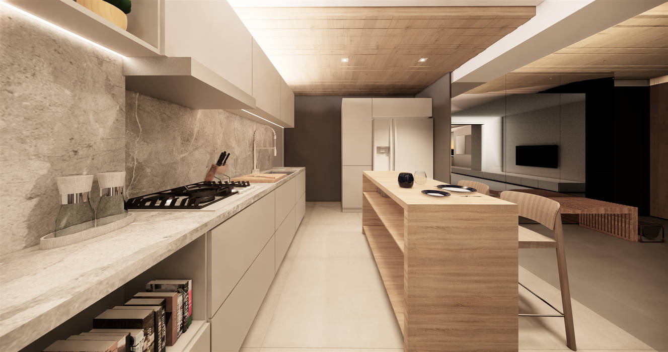 Apartamento 254, Saulo Magno Arquiteto Saulo Magno Arquiteto Kitchen units لکڑی Wood effect