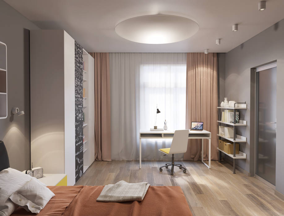 K13 Privat Wohnung , nadine buslaeva interior design nadine buslaeva interior design Genç odası