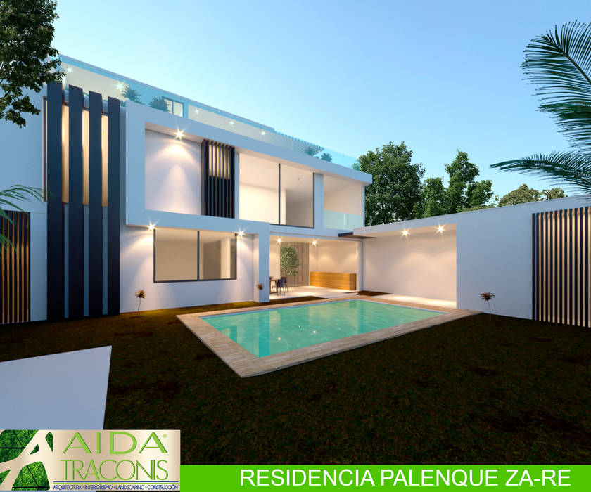 RESIDENCIA PALENQUE ZA-RE, AIDA TRACONIS ARQUITECTOS EN MÉRIDA, YUCATÁN, MÉXICO AIDA TRACONIS ARQUITECTOS EN MÉRIDA, YUCATÁN, MÉXICO Будинки