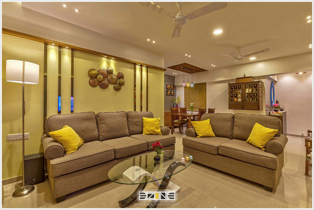 2bhk apartment in pune the d'zine studio living roomlighting homify