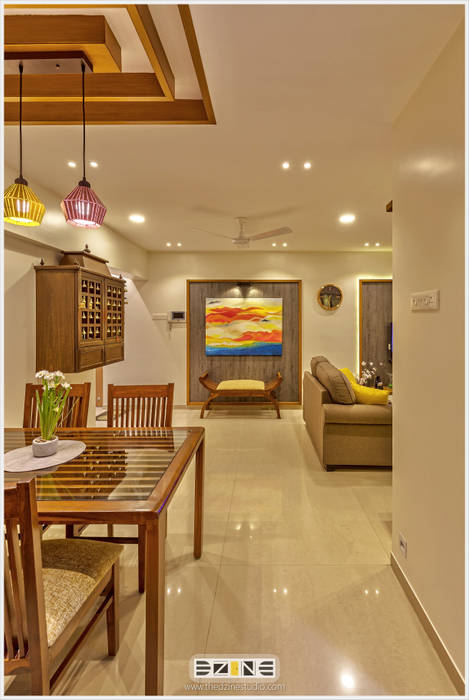 2BHK apartment in Pune , The D'zine Studio The D'zine Studio Minimalist corridor, hallway & stairs Lighting