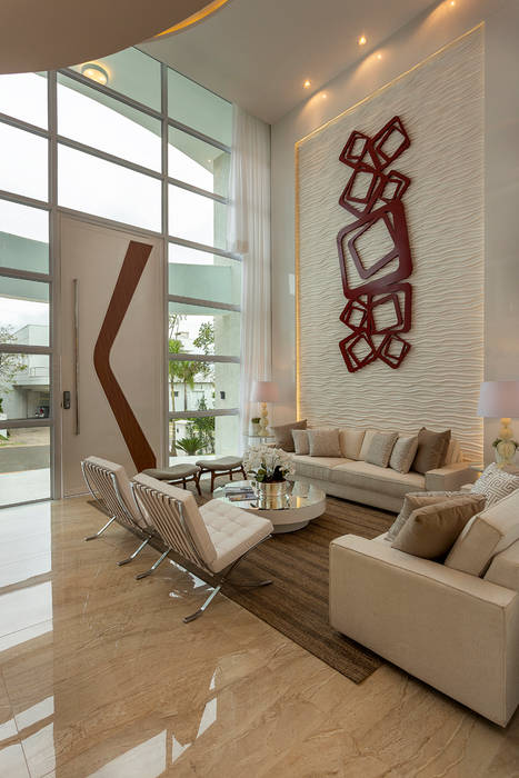 Casa Esplêndida Designer de Interiores e Paisagista Iara Kílaris Salas de estar modernas sala de estar,porta pivotante,decoração,interiores,iara kilaris