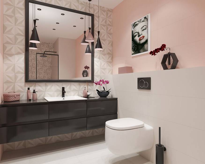 Aranżacja łazienki z romantycznymi akcentami, Domni.pl - Portal & Sklep Domni.pl - Portal & Sklep Modern Bathroom Ceramic