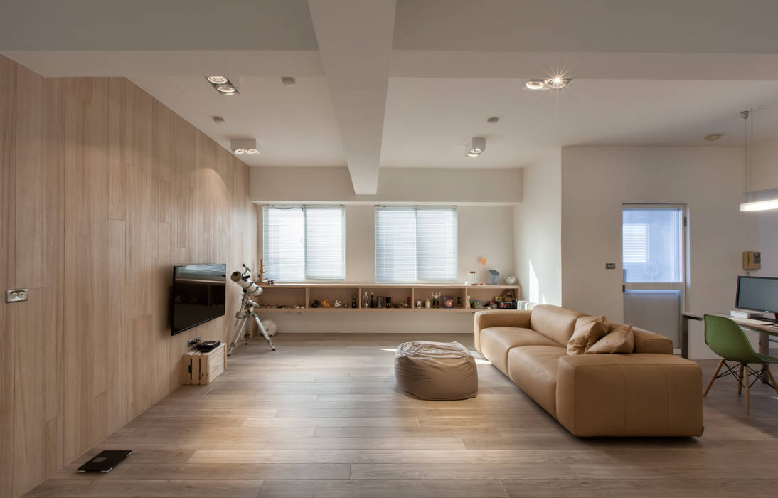 TN01 - Wood and Moon, 木介空間設計 MUJIE Design 木介空間設計 MUJIE Design Asian style living room