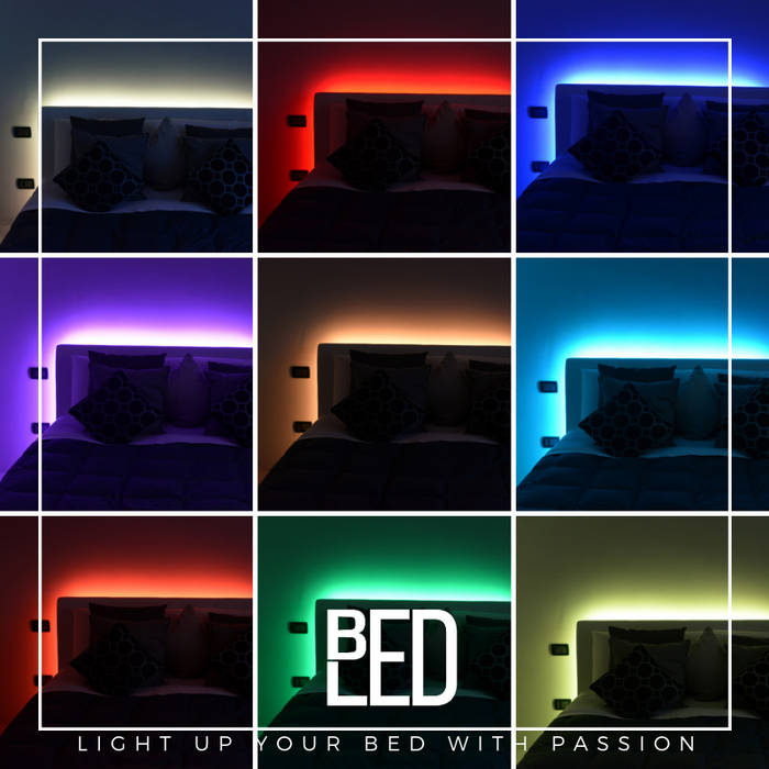 BEDLED - kit striscia led per retroilluminazione testiera del letto, Eleni Lighting Eleni Lighting Kamar Tidur Modern Lighting