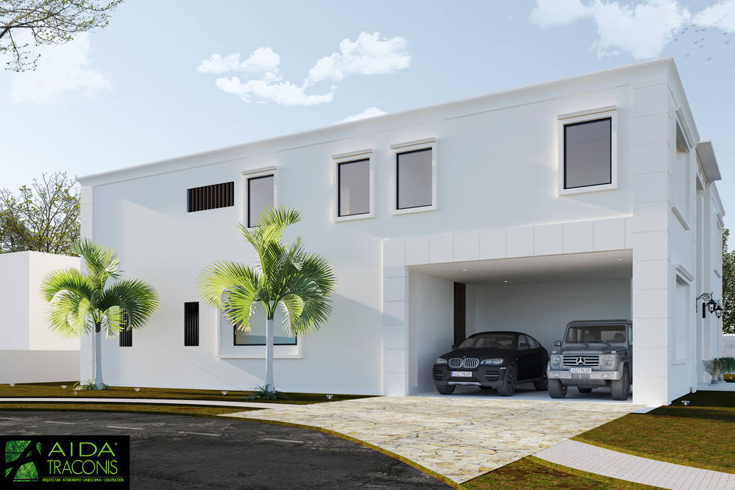 RESIDENCIA EN MÉRIDA, YCC-J19, AIDA TRACONIS ARQUITECTOS EN MÉRIDA, YUCATÁN, MÉXICO AIDA TRACONIS ARQUITECTOS EN MÉRIDA, YUCATÁN, MÉXICO Garage/shed