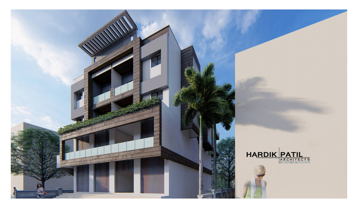 COMMERCIAL+RESIDENTIAL APARTMENT, HARDIK PATIL ARCHITECTS HARDIK PATIL ARCHITECTS 다가구 주택