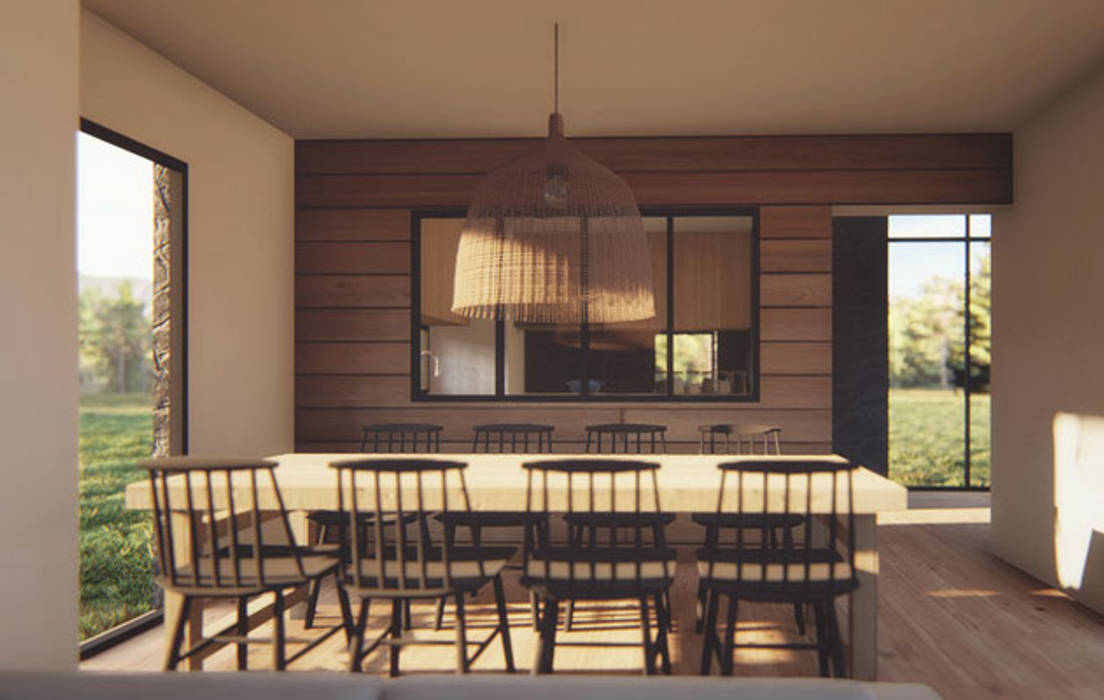 Casa AD, Estudio Sur Arquitectos Estudio Sur Arquitectos Comedores de estilo moderno