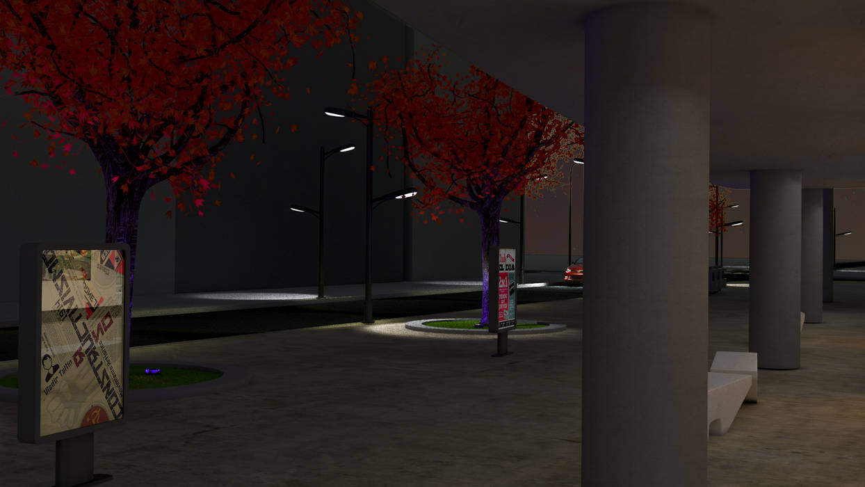 Peatonal 3 de noche DUSINSKY S.A. Estudios y oficinas modernos Iluminacion,Luces,LED,Arquitectura,Arquitecto,Espacio publico