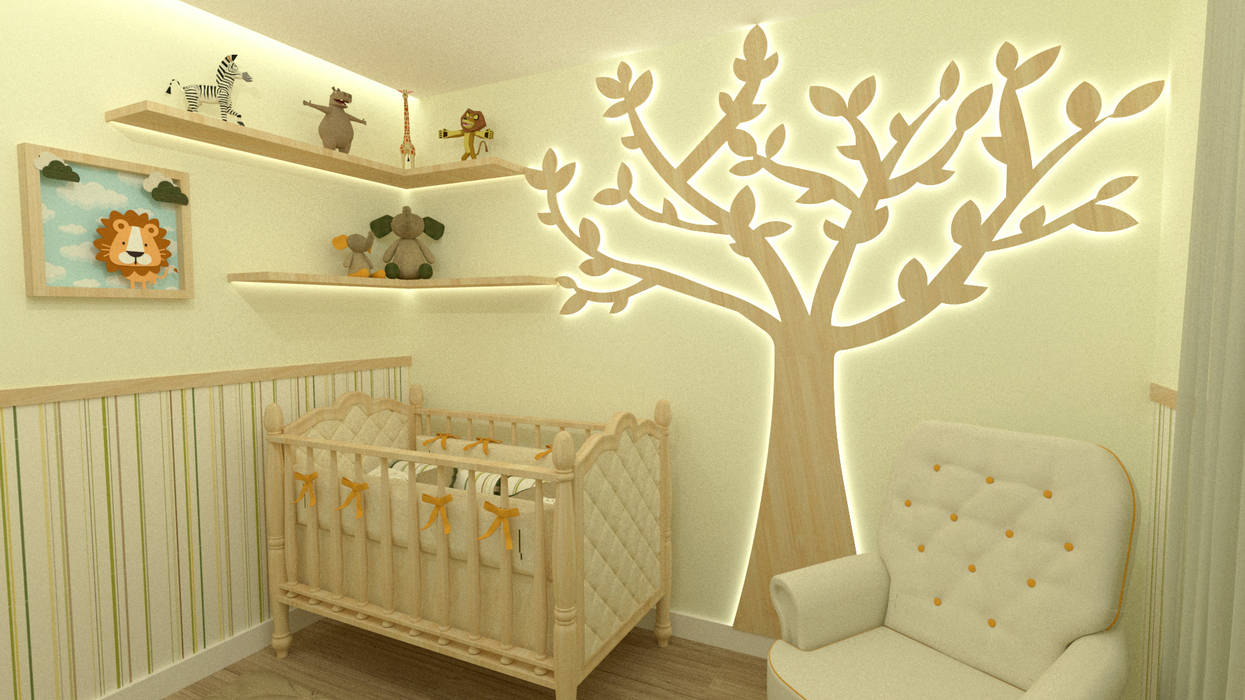 QUARTO SAFARI, JR DECOR - Design de Interiores JR DECOR - Design de Interiores غرف الرضع