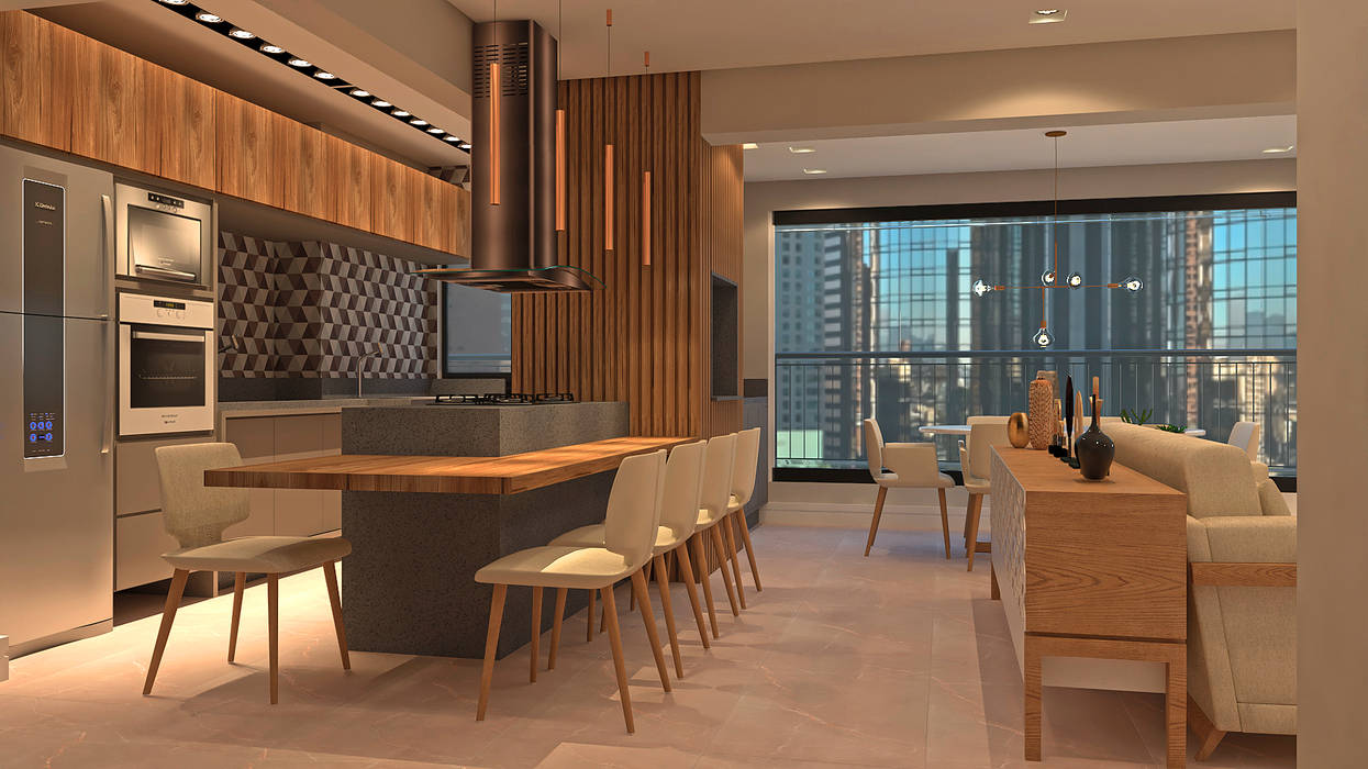 Projeto de Reforma Residencial, SCK Arquitetos SCK Arquitetos Ruang Makan Modern