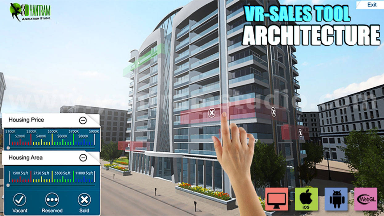 interactive web base real Estate Architettura dello sviluppo VR di 3D Walkthrough Services, Yantram Design Studio di architettura Yantram Design Studio di architettura Passive house