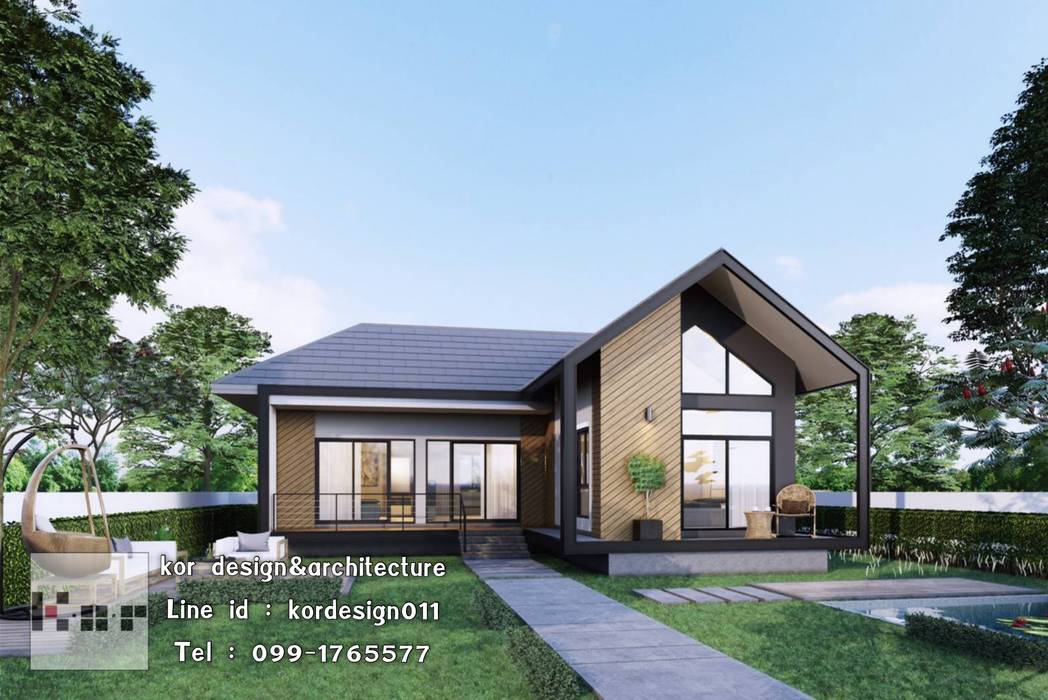 งานออกแบบบ้านชั้นเดียว รหัส MD1-005, K.O.R. Design&Architecture K.O.R. Design&Architecture Single family home Concrete