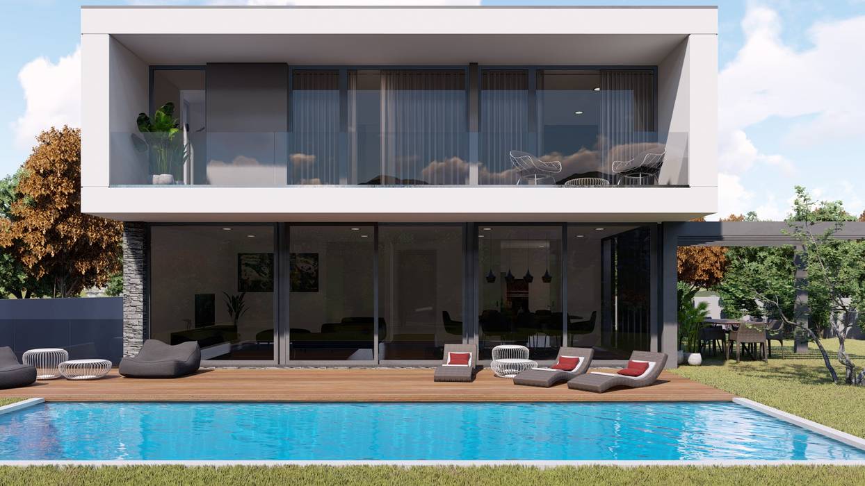 Casa moderna de 422 m2 em Amarante com piscina , Miguel Zarcos Palma Miguel Zarcos Palma Einfamilienhaus