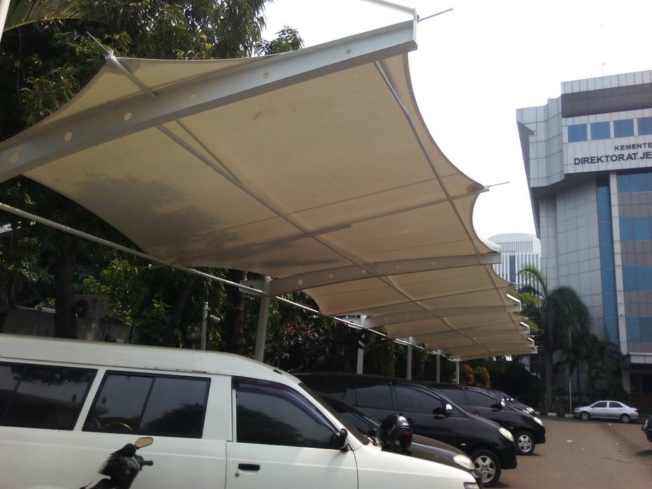 Tenda Membrane Parking Raja Tenda Membrane Atap Besi/Baja tenda membrane,membrane parking,kanopi membrane,canopy membrane,bahan membrane