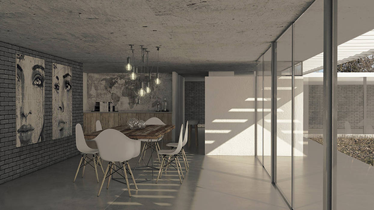 Comedor MOD | Arquitectura Comedores escandinavos Hormigón comedor,hall de acceso,interior,diseño,diseño de interiores,casa,muebles,mobiliario,estilo moderno,estilo escandinavo,estilo nordico