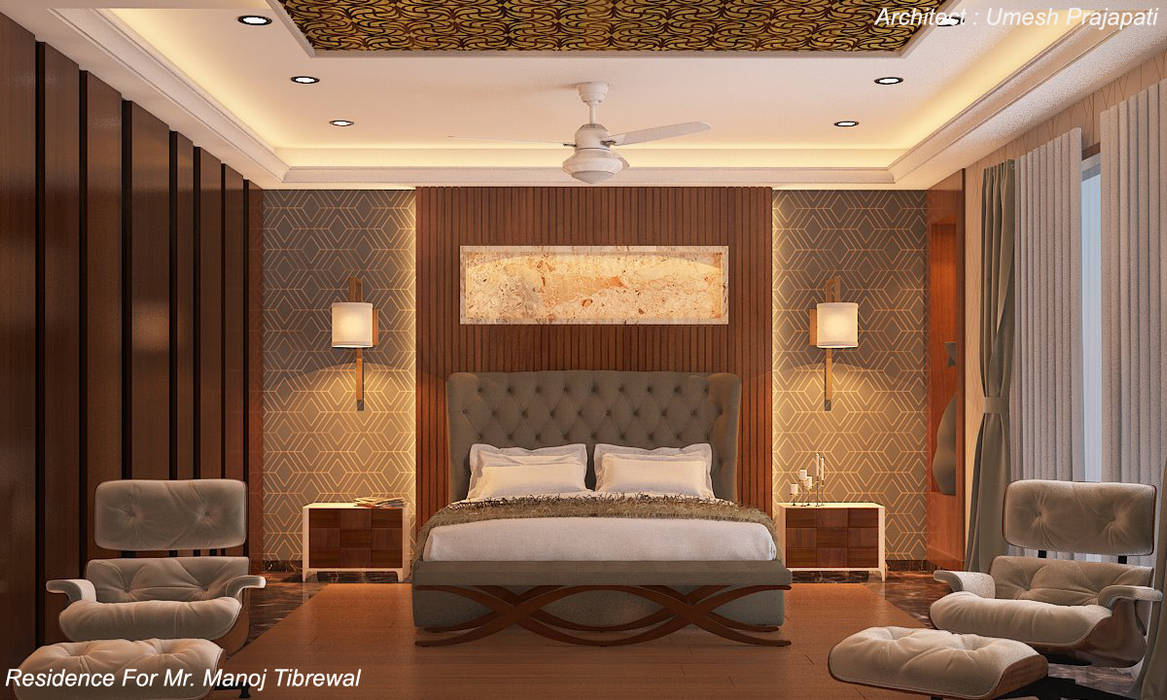 master bed room umesh prajapati designs Modern Bedroom