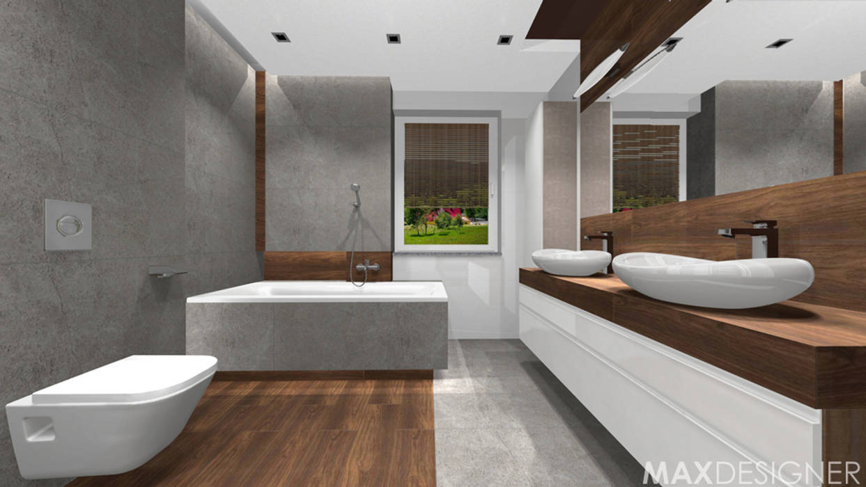 Minimalizm w salonie kąpielowym, MAXDESIGNER MAXDESIGNER Minimalistyczna łazienka Ceramiczny