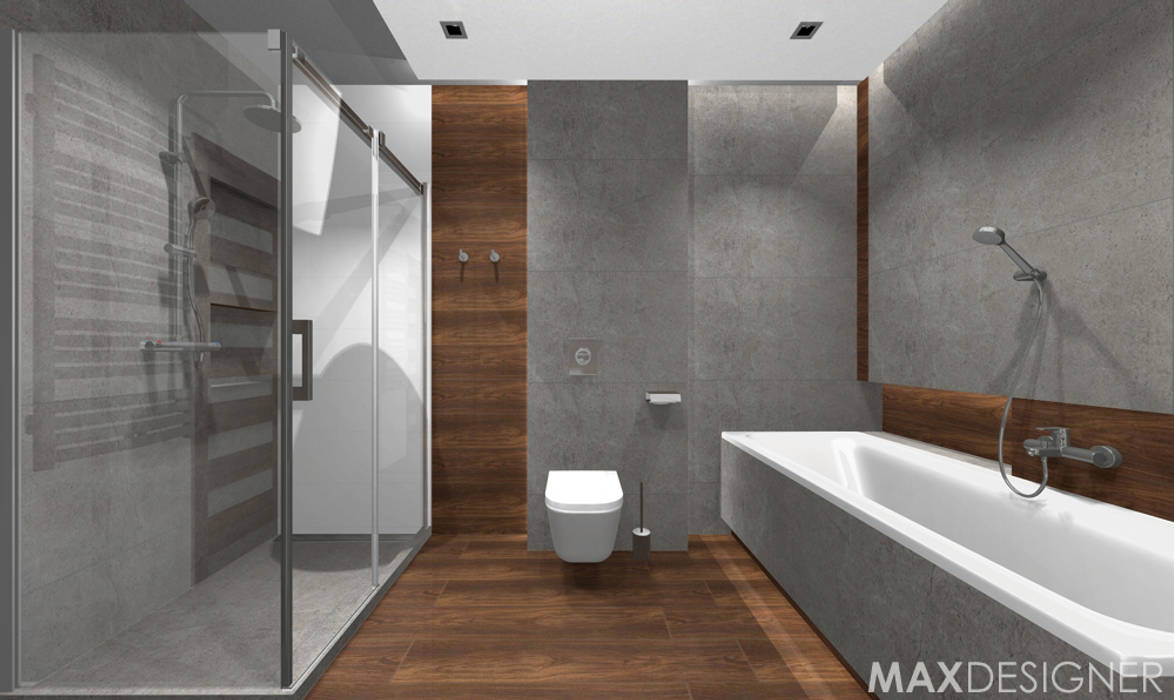 Minimalizm w salonie kąpielowym, MAXDESIGNER MAXDESIGNER Minimalistyczna łazienka Drewno O efekcie drewna