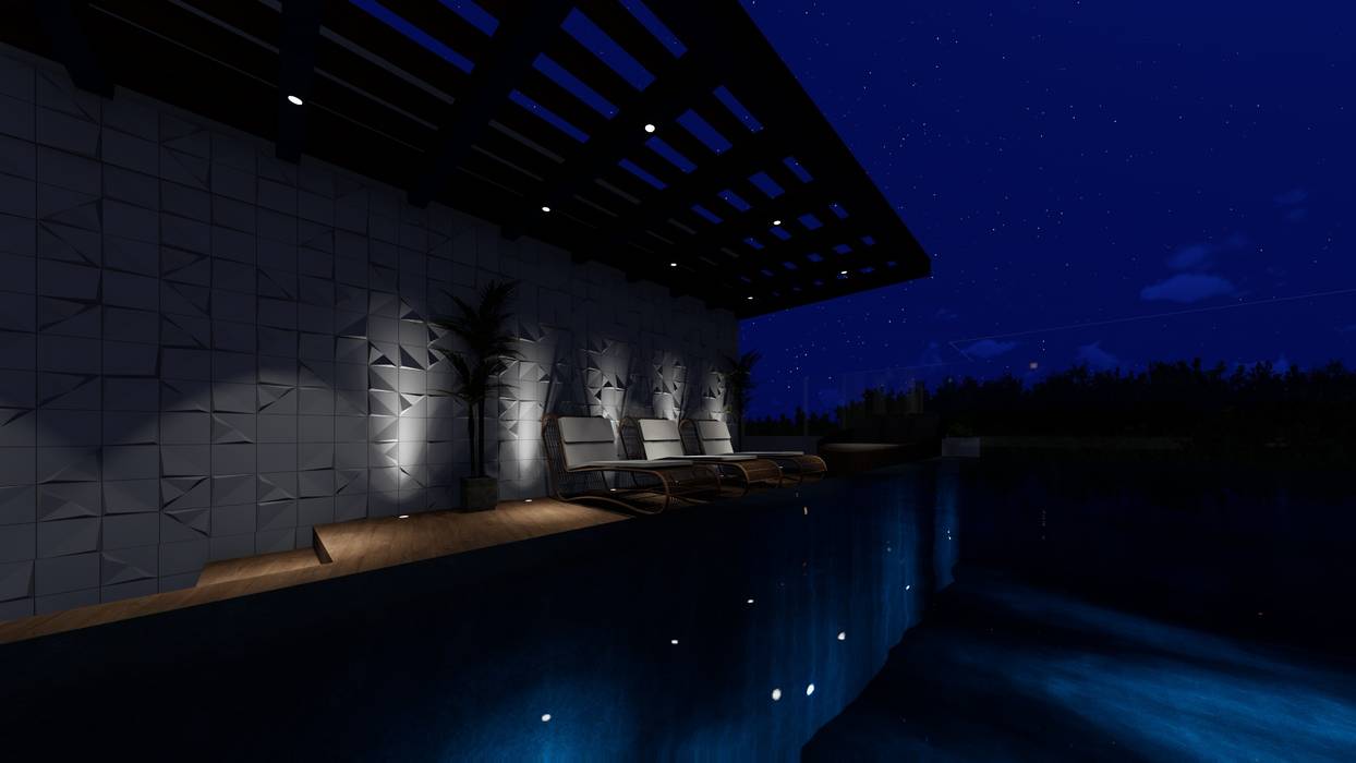 PISCINA BORDA INFINITA , Daiana Pasqualon Arquitetura & Lighting Daiana Pasqualon Arquitetura & Lighting Infinity pool