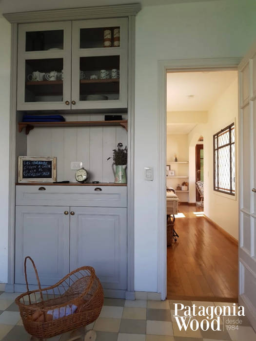 Mueble para tv en cocina frente vista nordelta patagonia wood