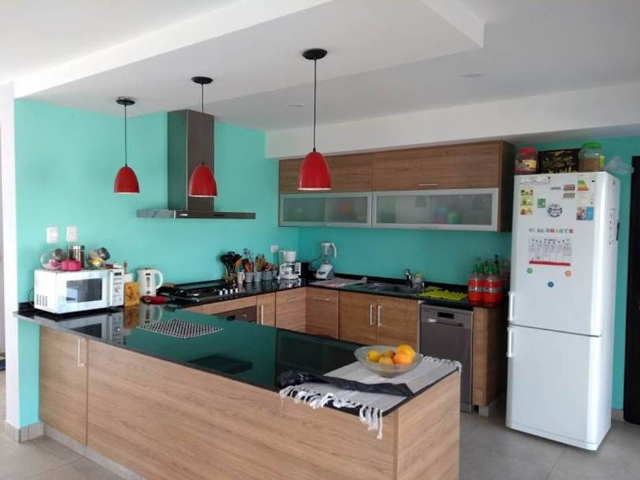 proyectos realizados, shopping color shopping color Dapur kecil Beton Bertulang