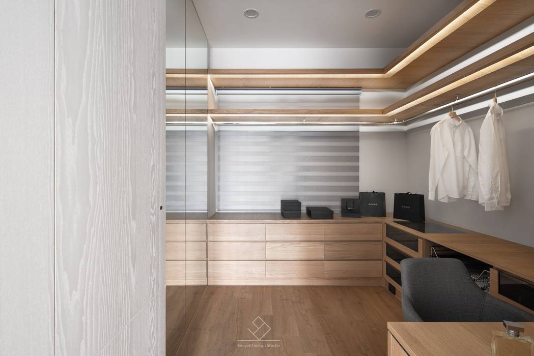 開放式更衣室設計極簡室內設計simple Design Studio Modern Dressing Room Homify