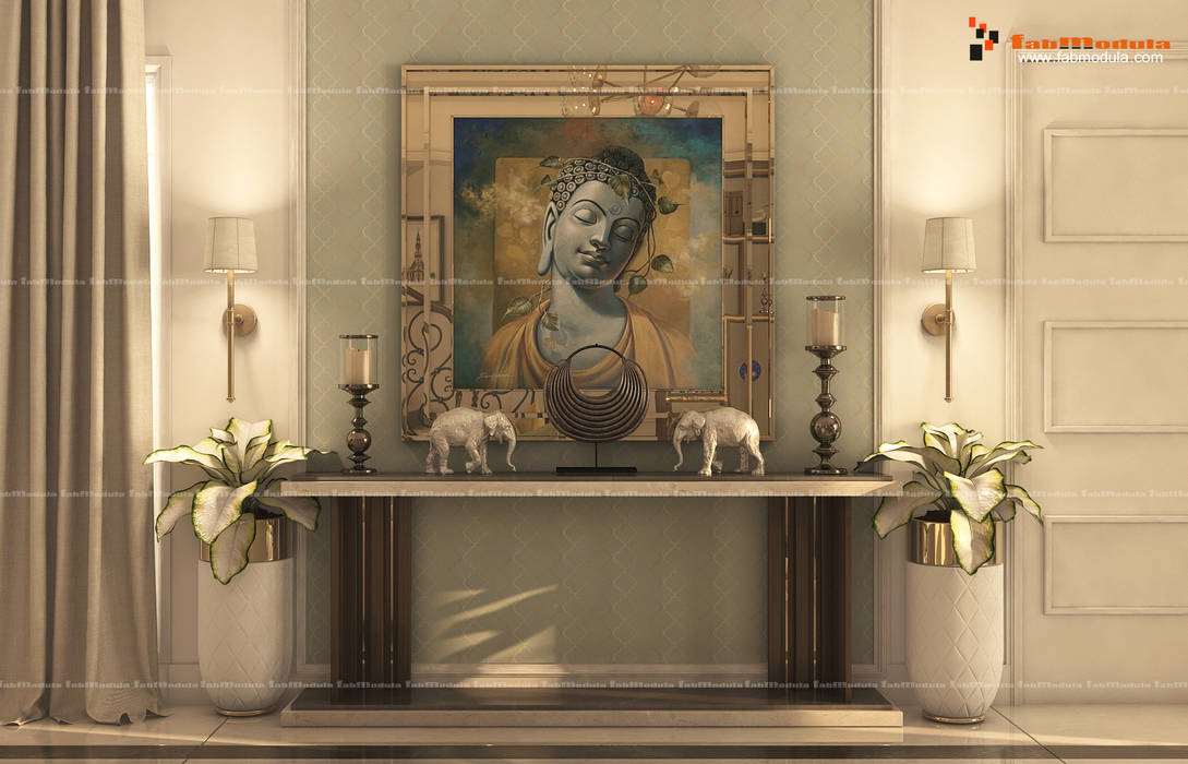 4BHK Villa with Complete Modern Fusion Interiors, Located in Bangalore, Fabmodula Fabmodula Коридор