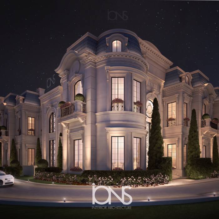 Grand ِArchitecture for Palace and Villa Design, IONS DESIGN IONS DESIGN Villas Stone villa design,interior designing,architecture,exterior design,facade design,photography,interior designer,design companies,Dubai,Saudi,Qatar,USA