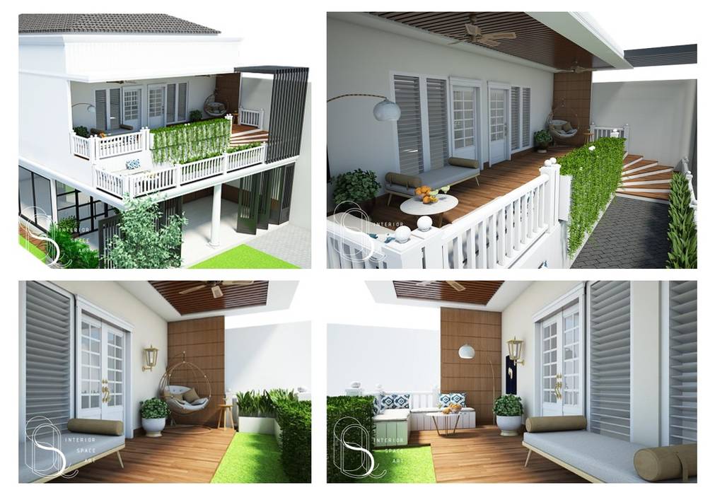 Atap & Balkon DSL Studio Balkon Kayu Wood effect